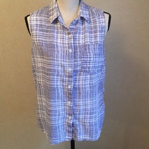 Velvet Heart Sleeveless Button Front Blouse Sz  L